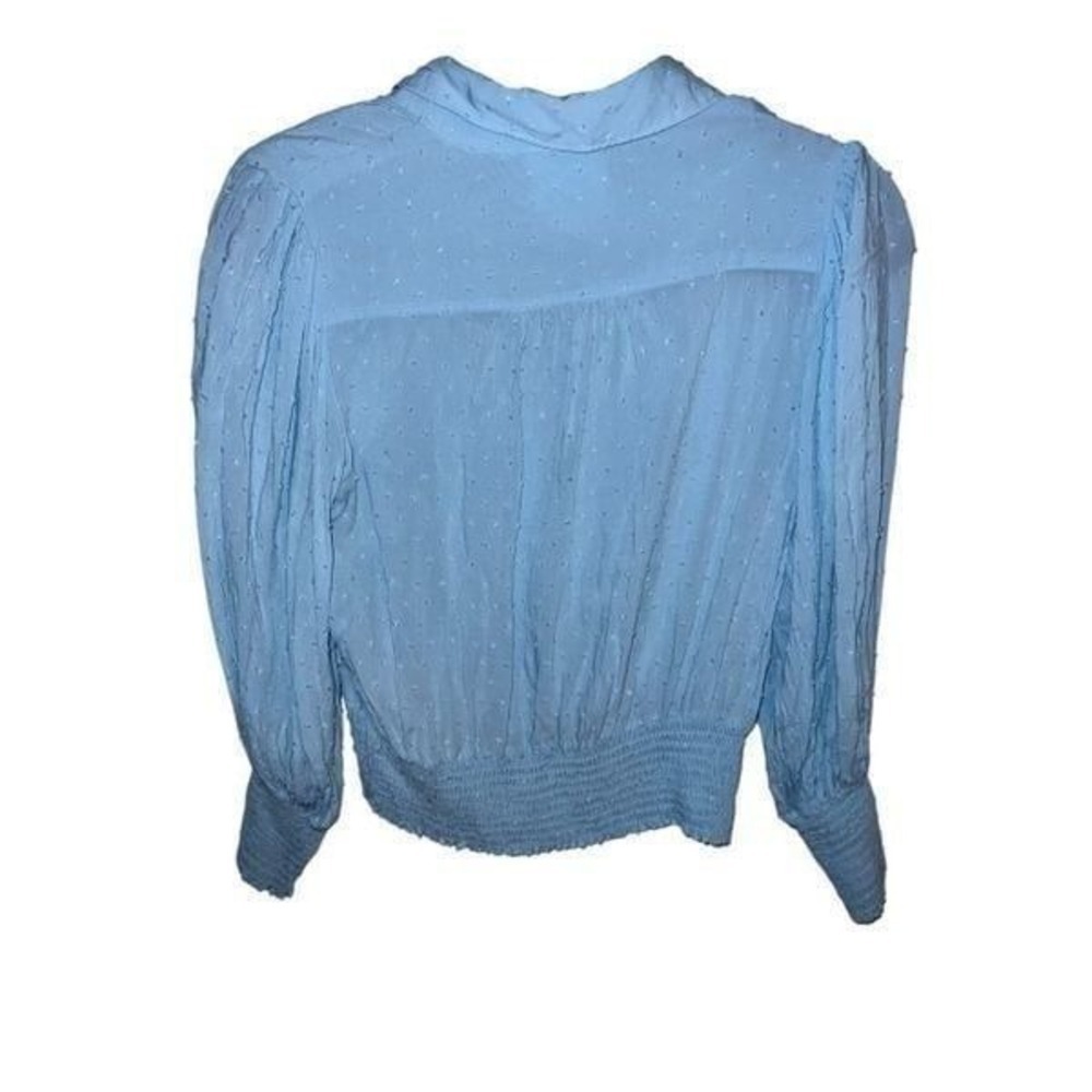 Maeve By Anthropologie Blue Rosa Button Down Swiss Dot Blouse Top size small - Picture 4 of 6